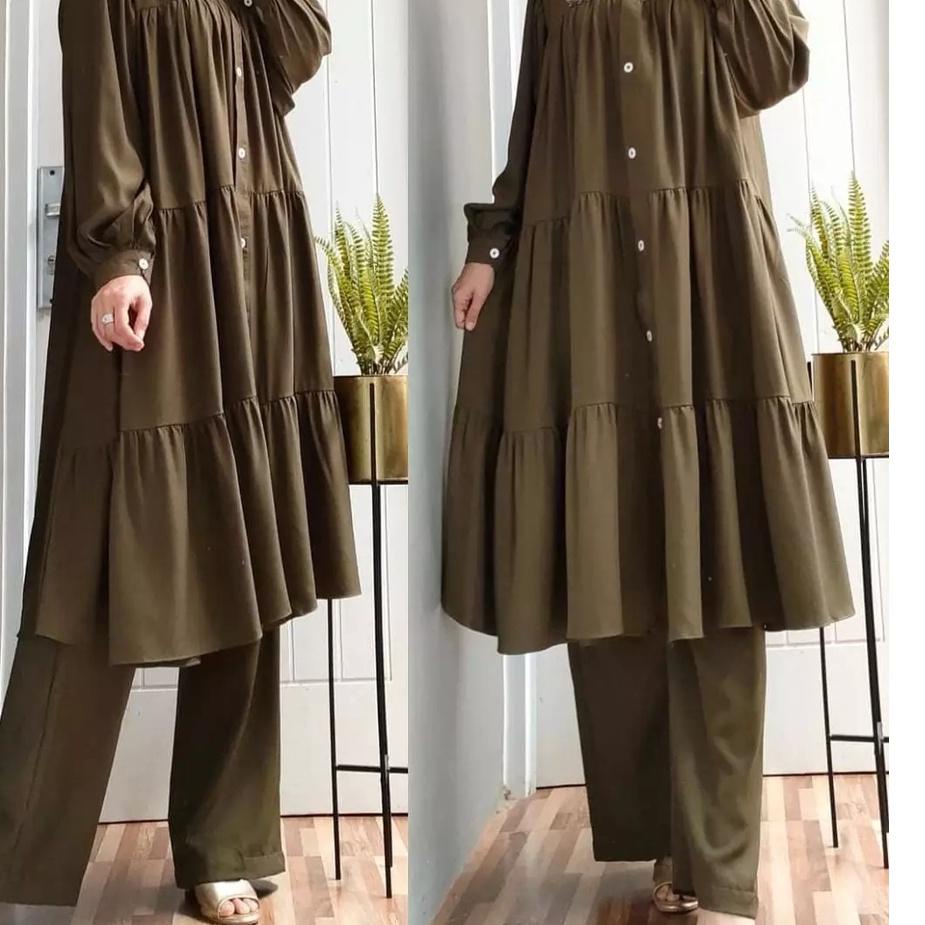 Sania Set / Baju Setelan Wanita Tearu / Kekinian / One Set Wanita Murah / Fashion Muslim / EF
