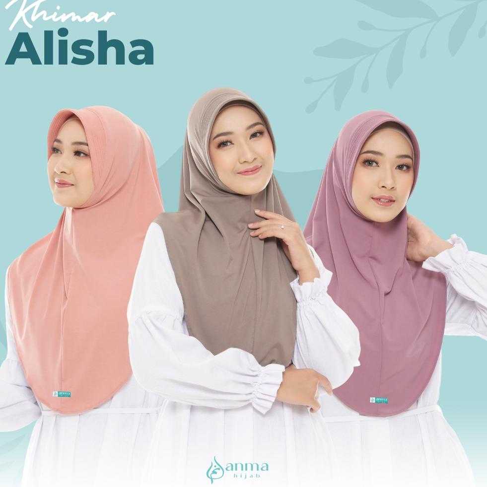 HARGA SPESIAL Khimar Alisha By Anmahijab | Khimar pet Antem | hijab instan | jilbab instan | Jersey 