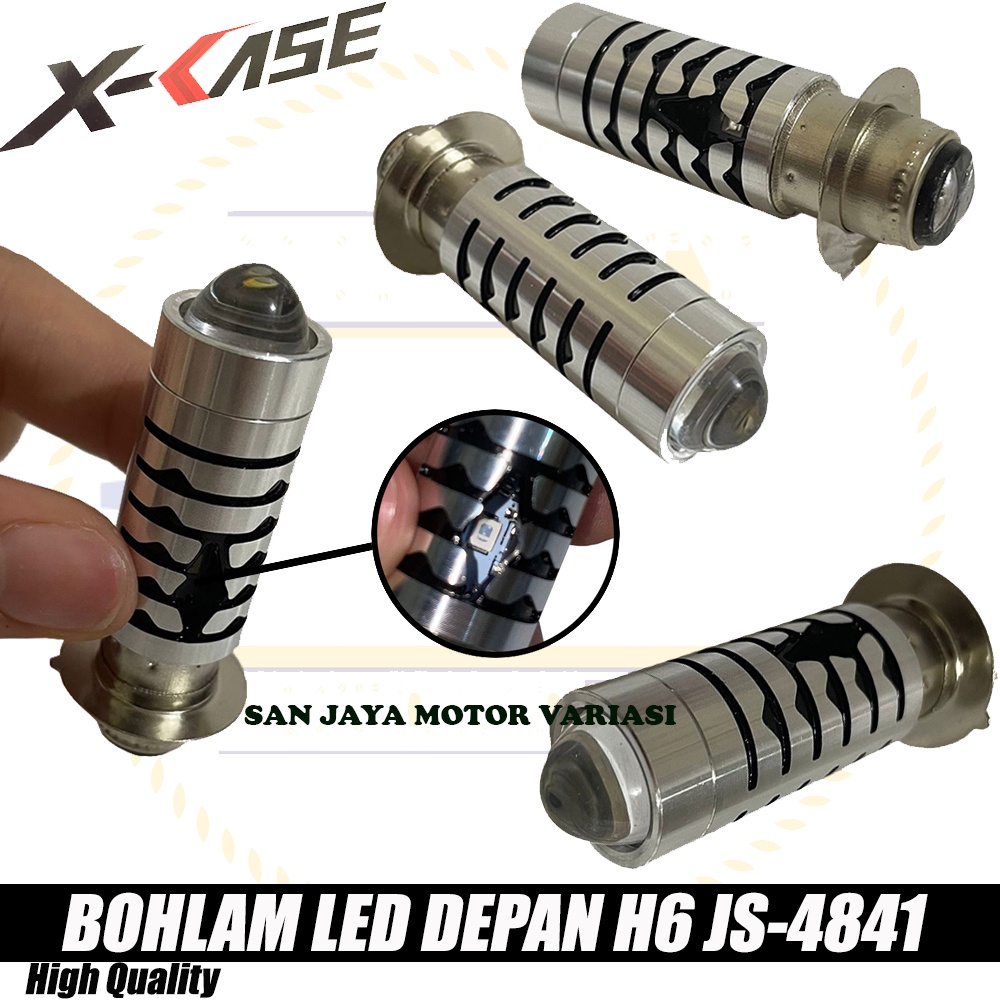 Bohlam Lampu Depan LED 2 warna H6/M5 Hi low Xcase 4841 Supra Jupiter Vario Mio beat soul GT dll