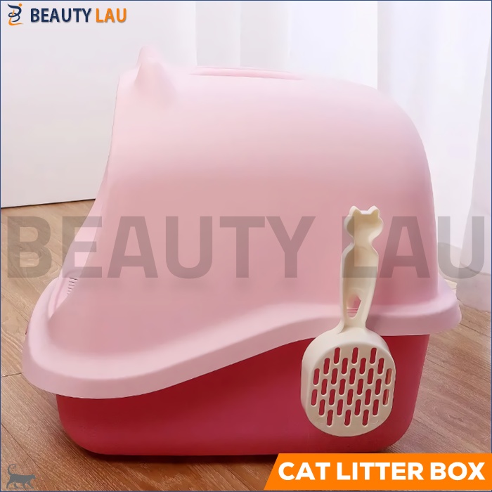 CAT LITTER BOX KUCING JUMBO TERTUTUP BAK PASIR TEMPAT PUP POOP KOTORAN KUCING TOILET WC KUCING