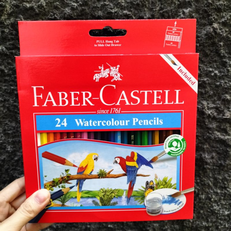 

Pensil 24 warna watercolour pencils faber castell