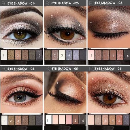 * NCC * Focallure Eyeshadow Pallete 6 Warna Eyes Smokey FA06 Make Up Focalure