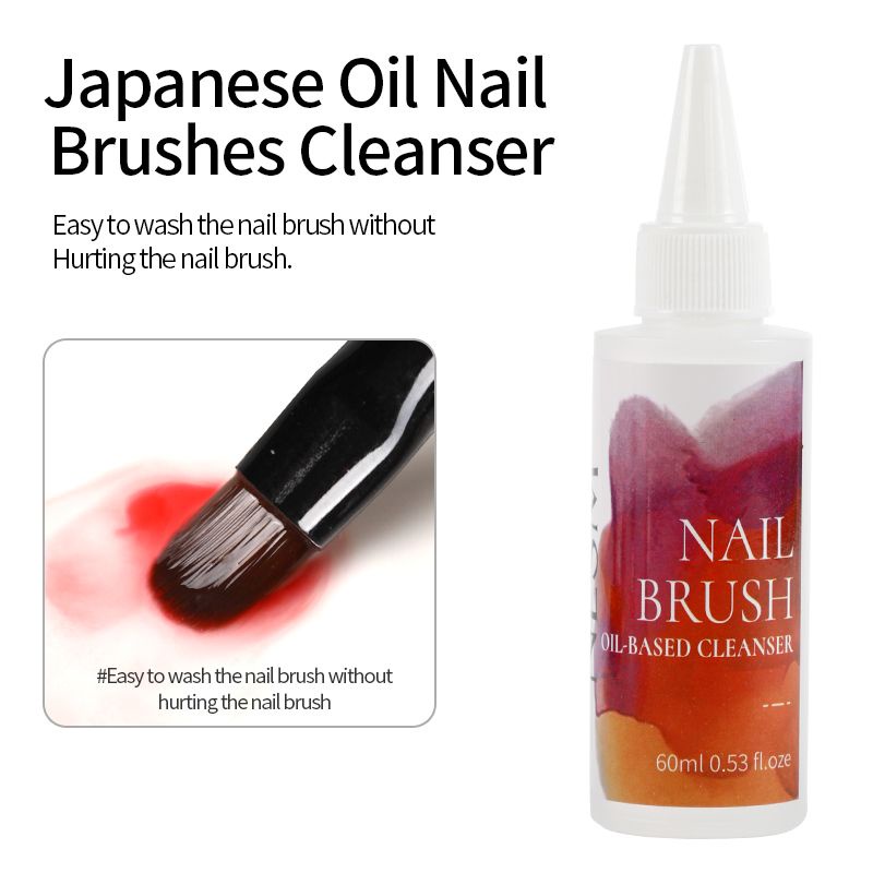 NLSM JAPANESE OIL BRUSH CLEANSER 60ml / CAIRAN MINYAK PEMBERSIH KUAS NAIL ART