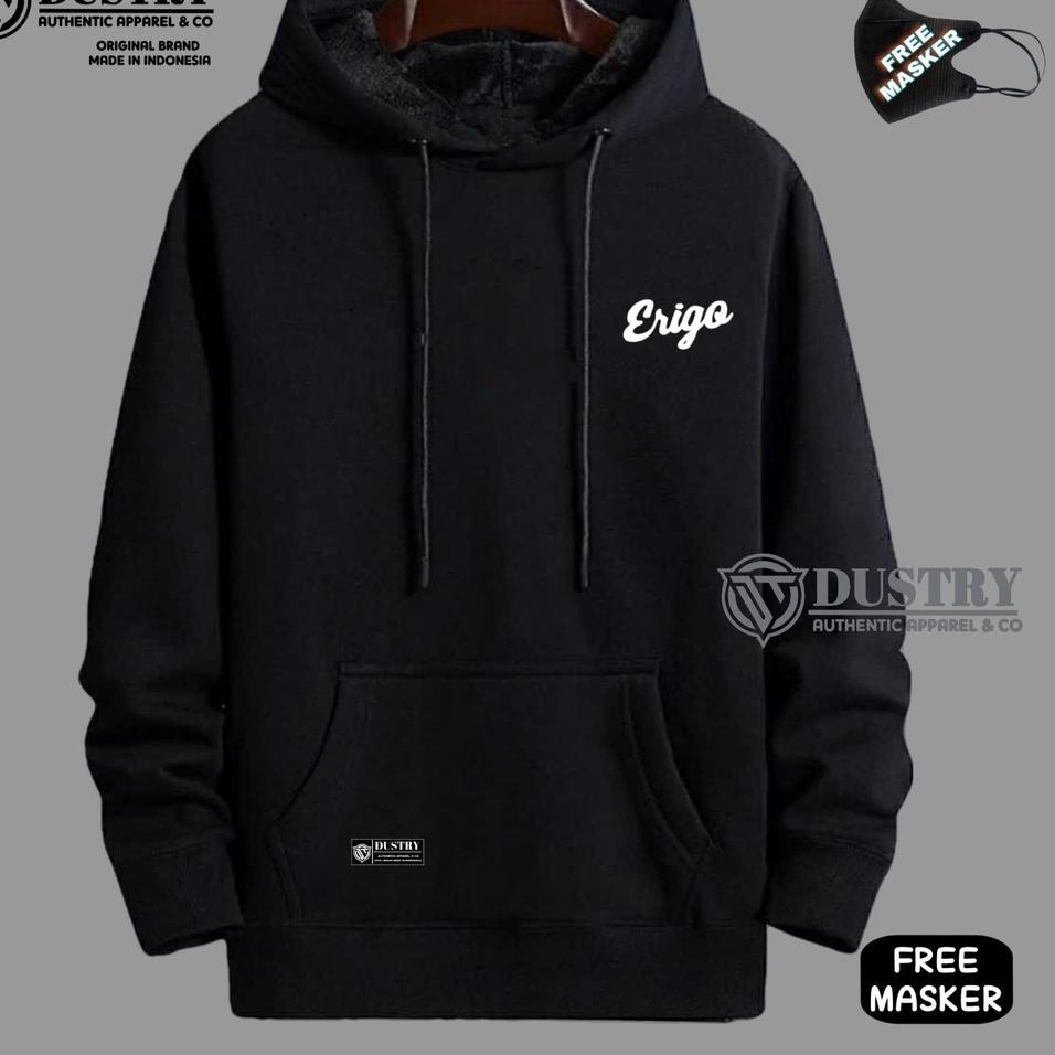 Dijamin Terbaik Sweater Hoodie Pria Distro Original ERIGO Brand Uni Cewek Cowok Keren Bahan Tebal Sw