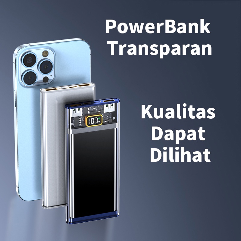 Matei Power Bank 20000mah  Fast Charge 22.5W Power Bank Asli Type-c Transparan Powerbank Output Penampilan robot PD 20W for iphone vivo oppo xiaomi Samsung