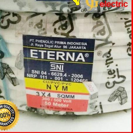 12.12 Terlaris KABEL ETERNA / KABEL TUFUR METERAN 3X4 NYM Asli kabel eterna isi 3 tembaga SNI harga 