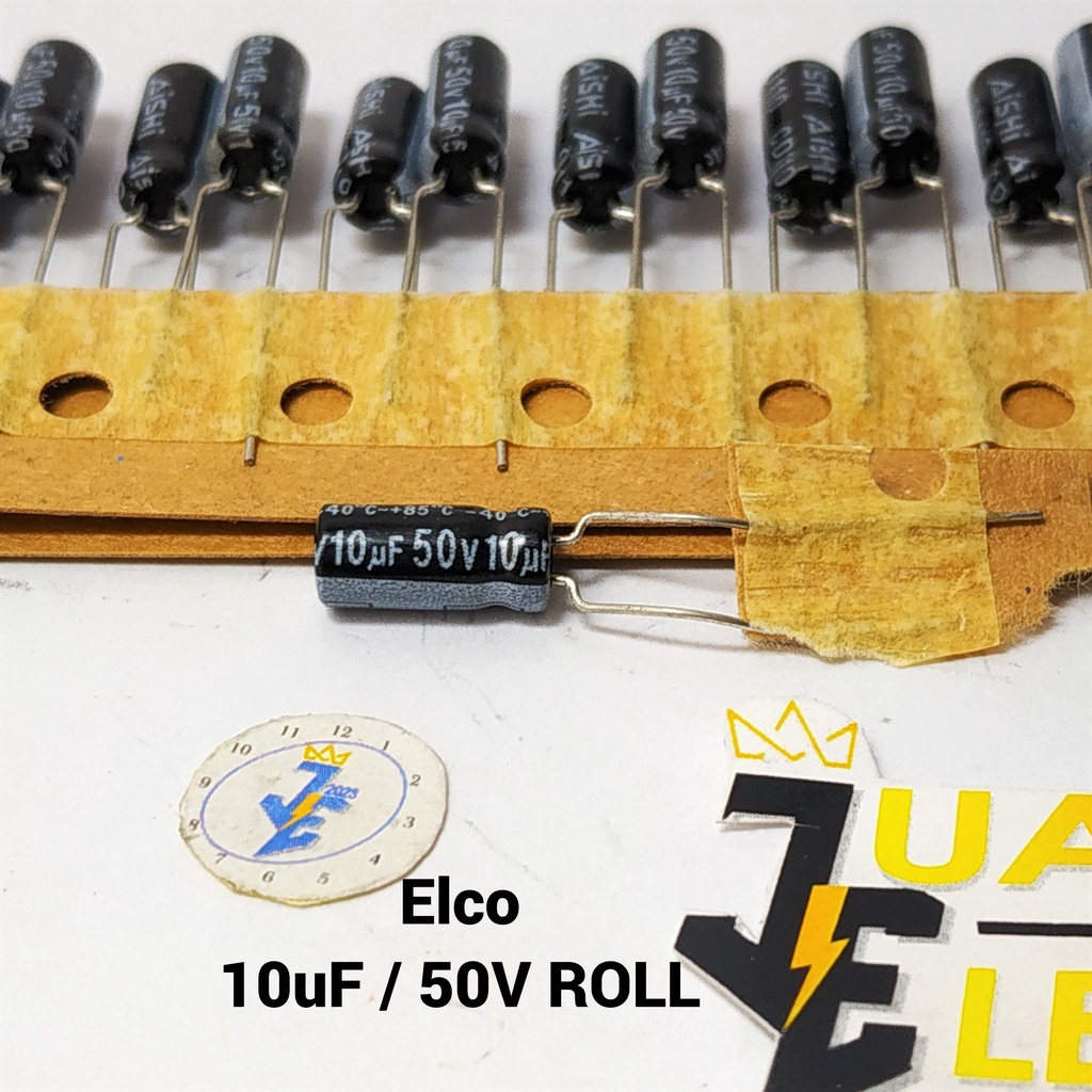 KAPASITOR ELCO 10uF / 50V ROLL (1 Pcs) | Capasitor Elko 10 uF/50 Volt