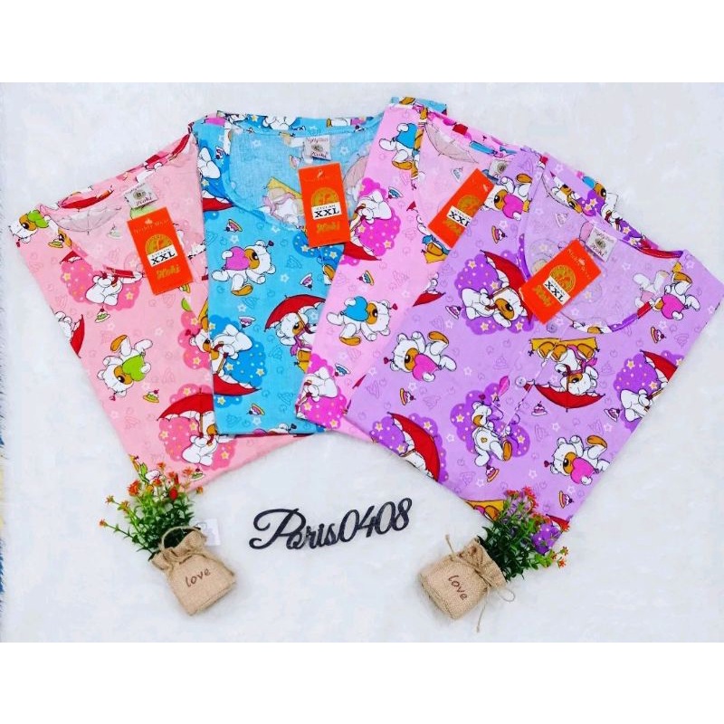 Baju Tidur HOKI Katun Wanita XXL Jumbo Celana 3/4 (Bear &amp; Umbrella)