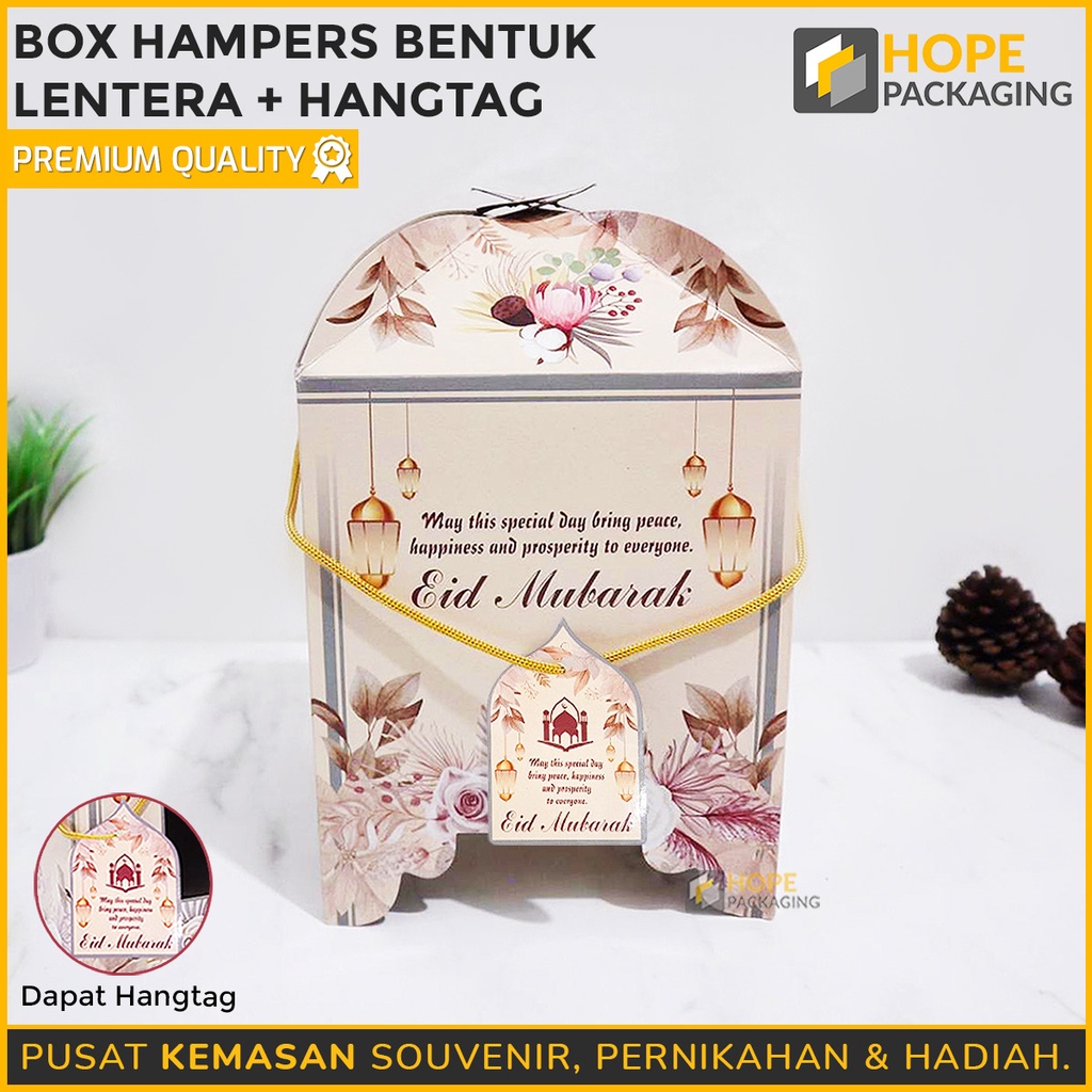 PAKET Box Parcel ulang tahun Bentuk Lentera motif animal + Hangtag / Eid Mubarak / Box Hampers + Hangtag