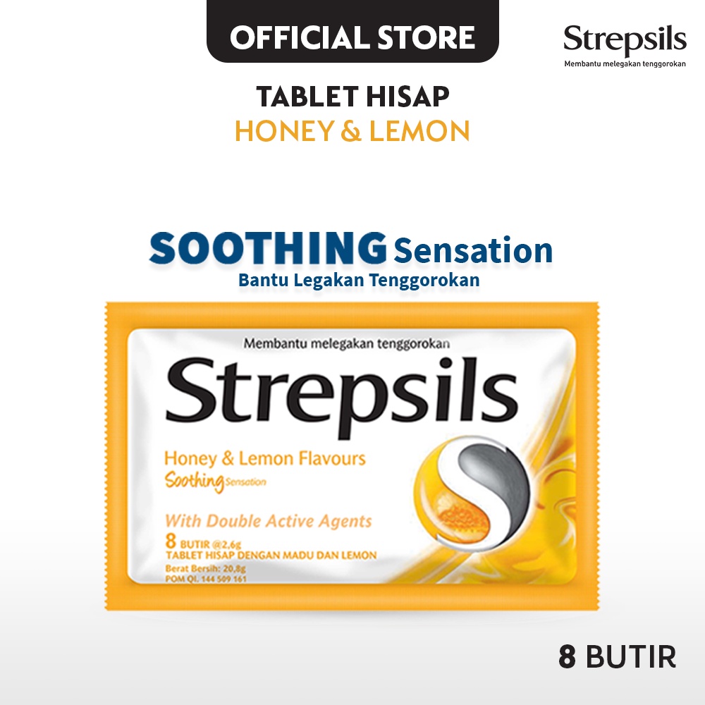 

Strepsils Soothing Honey Lemon 8s - Permen Pelega Tenggorokan