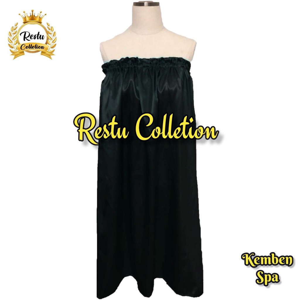 / Kemben Salon Spa PoloS Pendek Bahan Satin Velvet Premium Wana Hitam