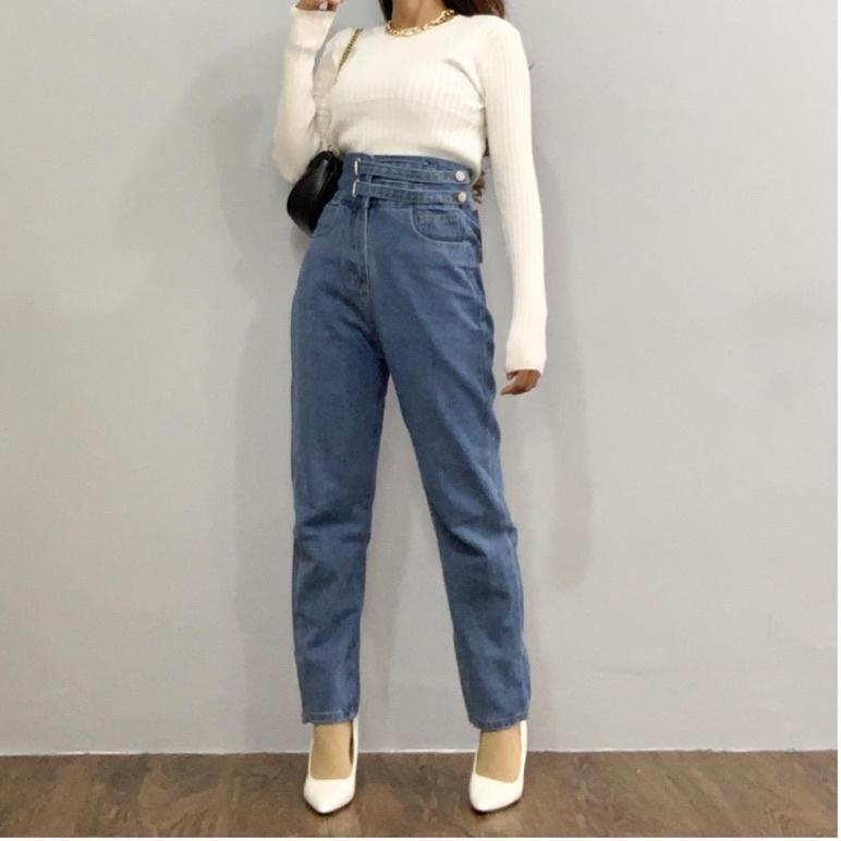 LANGSUNG ATC [E.DLABEL] - E20 Jeans | Celana panjang Highwaist wanita Jeans import premium Jeans wan