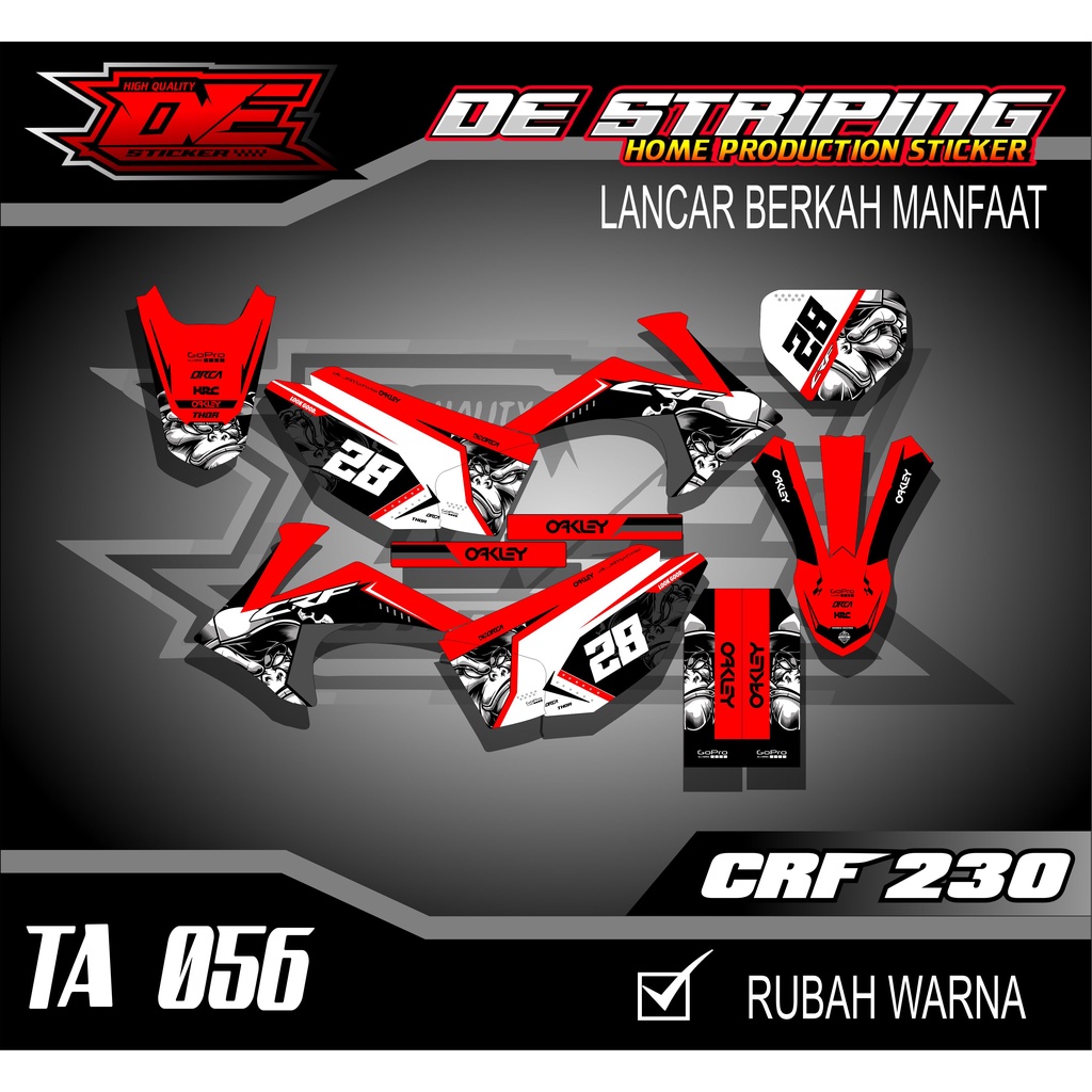 Striping Stiker CRF 230 Fullbody Stiker Decal Motor Crf 230 TA056