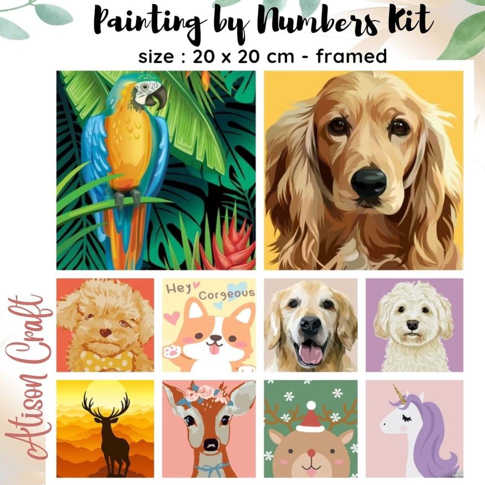 

[COD] FM90 mini paint by number kit ready jakarta painting by numbers 20x20 cm mix picture 97