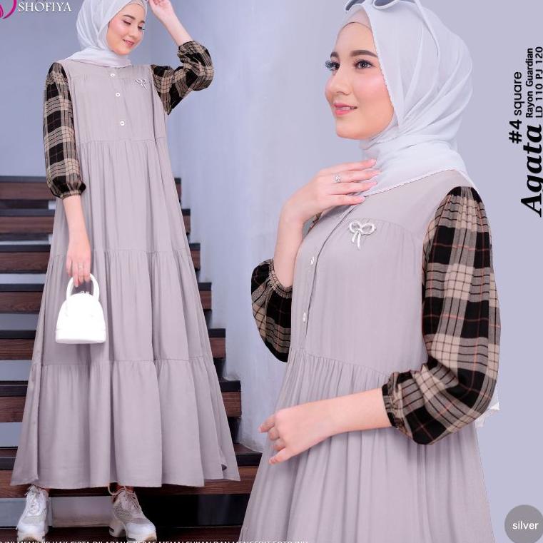 REKOMENDASI (NEW) MIDI DRESS WANITA FASHION MUSLIM //AGATA - SQUARE MIDI BY SHOFIYA