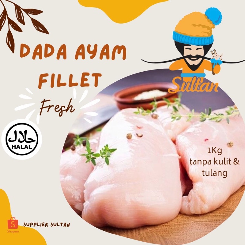 

DAGING DADA / FILLET / BONELESS AYAM TANPA KULIT 1-2 KG