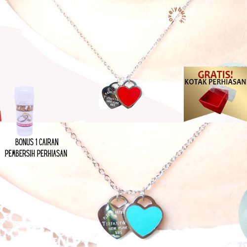 Kalung Titanium Anti Karat V4lentine Gabriel Model Love Bonus 1 Cairan Perhiasan - Lovelybutik