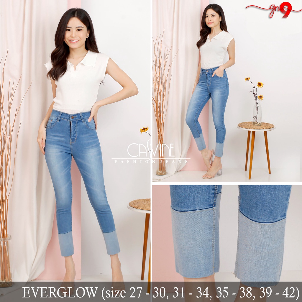 CASVINEJEANS || Celana Jeans Wanita Cewek Everglow Evermore Super Bigsize Jumbo Mom Jeans Stretch Nami like BKK bangkok