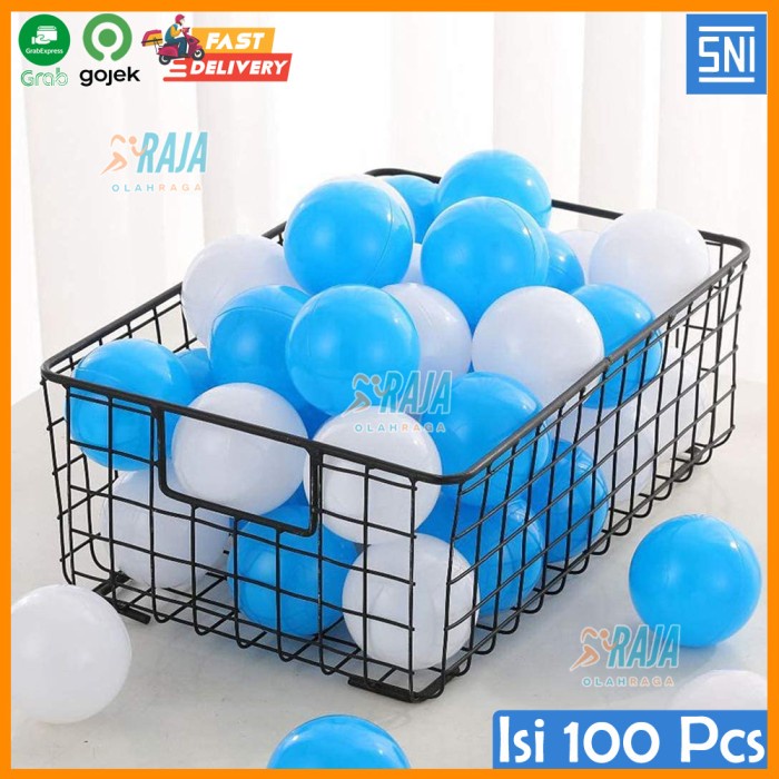 mainan anak  Mainan Mandi Bola Anak Biru Putih Isi 100 Pcs / Bola Mandi Anak(E9F1) mainan anak bayi 