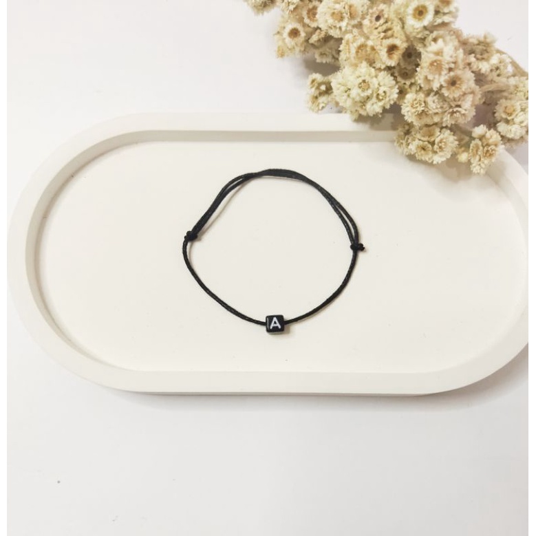 gelang inisial kotak || gelang inisial huruf viral