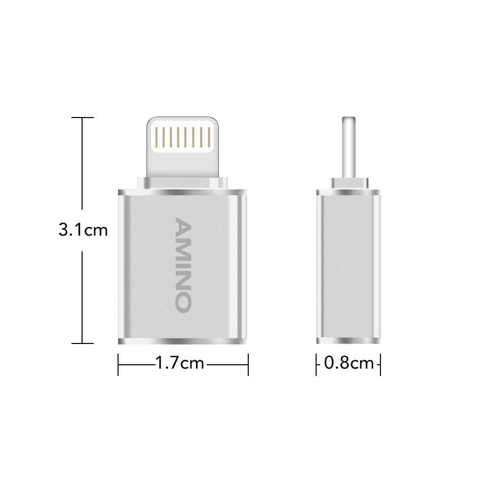 C*   AMINO OTG Connector Untuk Iphone Lightning TO USB 3.0 Adapter Converter Fast Data Transfer