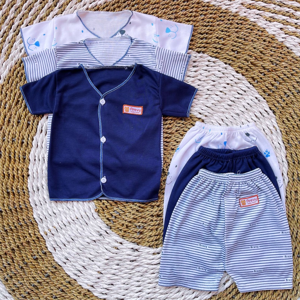 Paket Baju Bayi Newborn Arevy Babywear 0-3 Bln Navy Series Perlengkapan Bayi Baru Lahir &amp; Kado Baby Giftset Paket Lahiran Setelan Baju Bayi Celana Bayi Baru Lahir Baju Panjang Celana Panjang Baju Pendek Celana Pendek Baju Kutung Celana pop