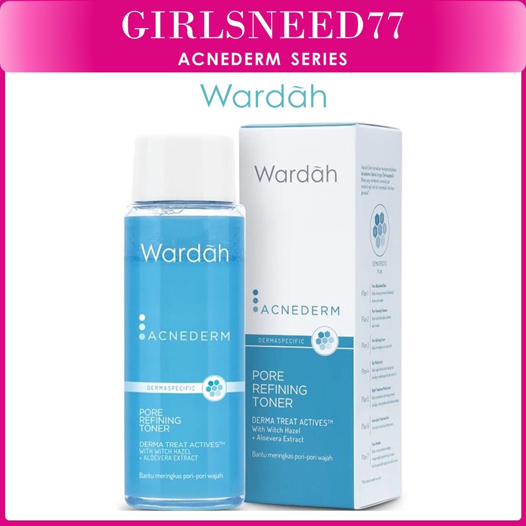 GIRLSNEED77 - COD - Wardah Acnederm Pore Refining Toner 100 ml - Dengan Witch Hazel Extract