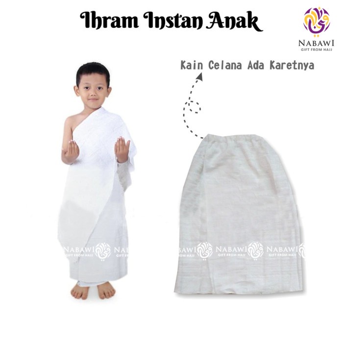 Kain Ihrom Anak Laki Laki Instan Baju Ihram Manasik Haji Anak TK murah