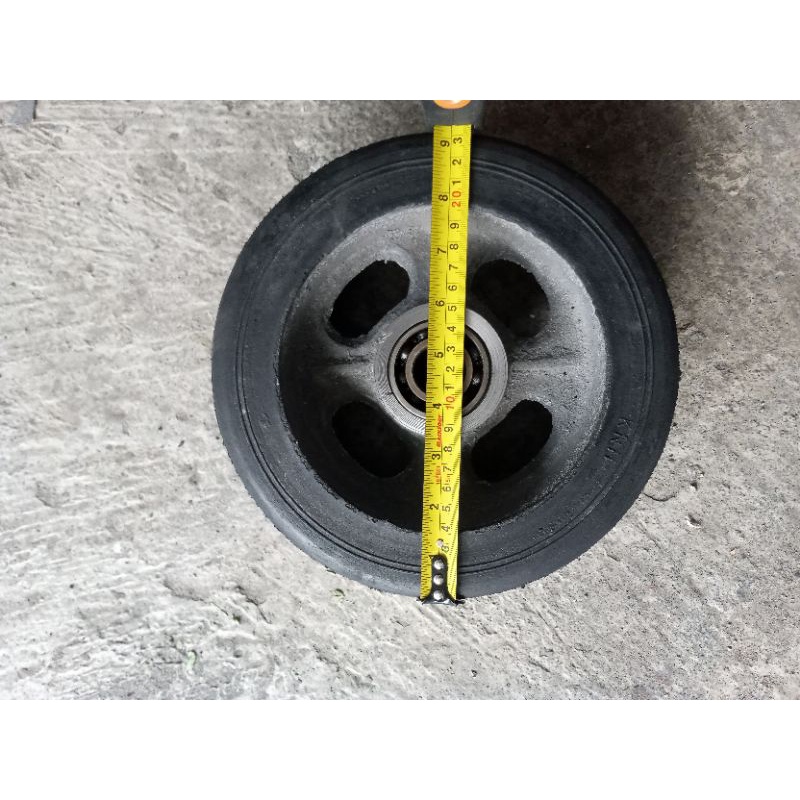 roda gledekan karet mati roda troli 9 inch besi cor