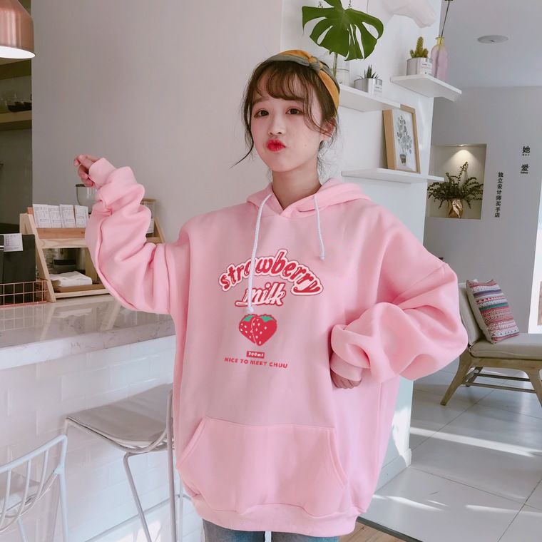 Hoodie Strawberry Nice To Michuu Korean Style | Dhea Fashion