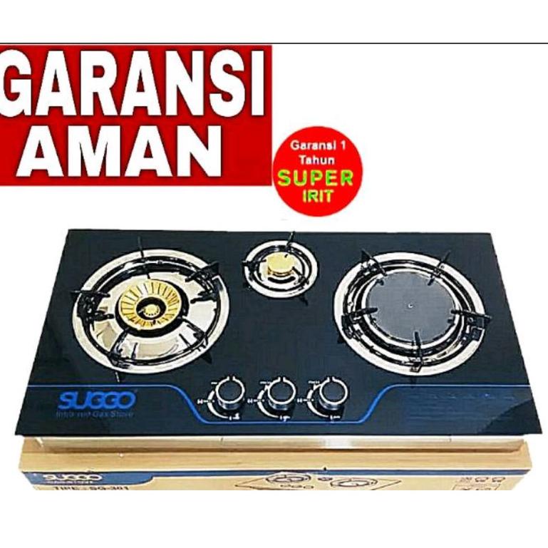 CHEKOUT Kompor Tanam SUGGO 3 Tungku SG-301 / Kompor Tanam 3 Tungku SUGGO / Bisa Tanam Dan Duduk