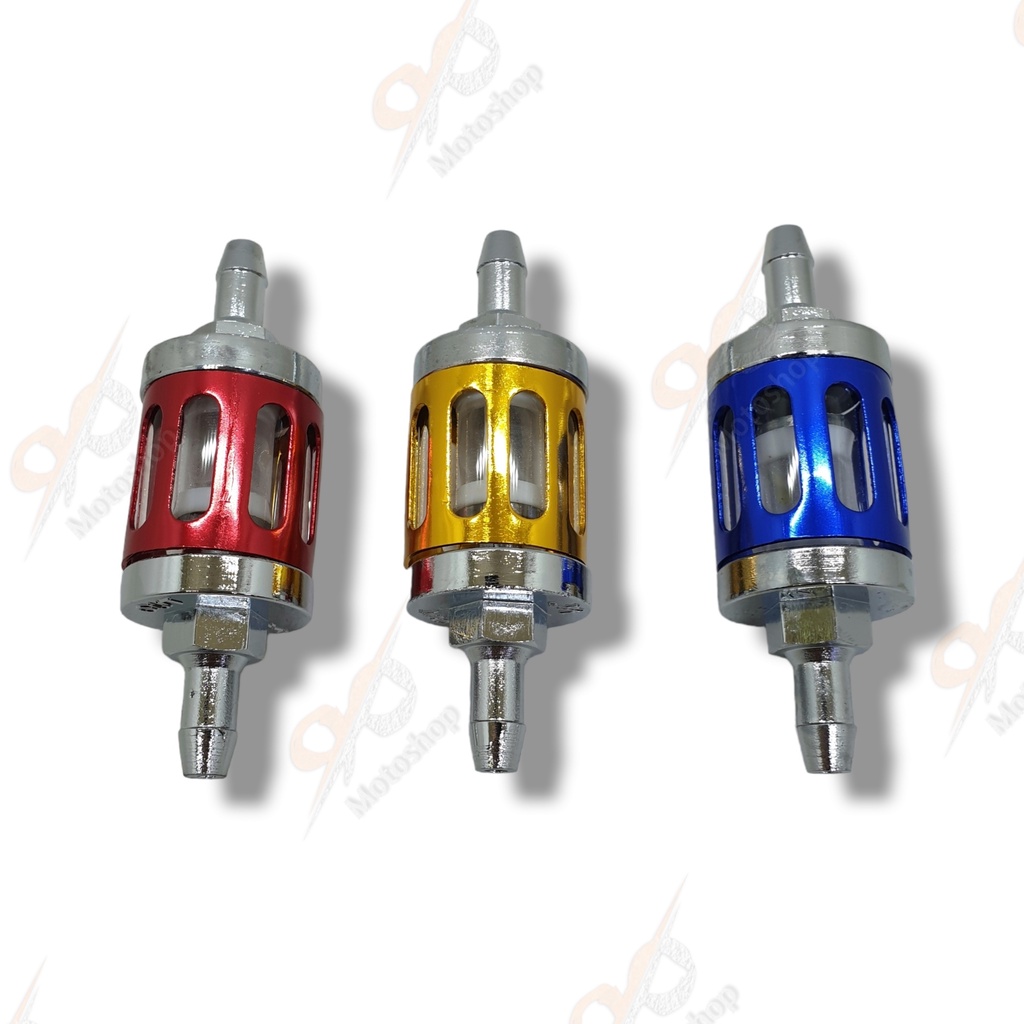 Filter Bensin Saringan Bensin Kaca CNC Universal Motor Warna Tiger Vixion Supra Jupiter