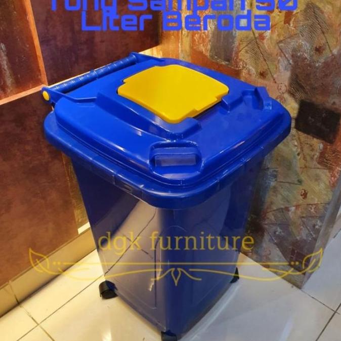 Tong Tempat Sampah Plastik Dustbin Besar Roda Beroda 50 Liter 50L 50 L Mayanaa987