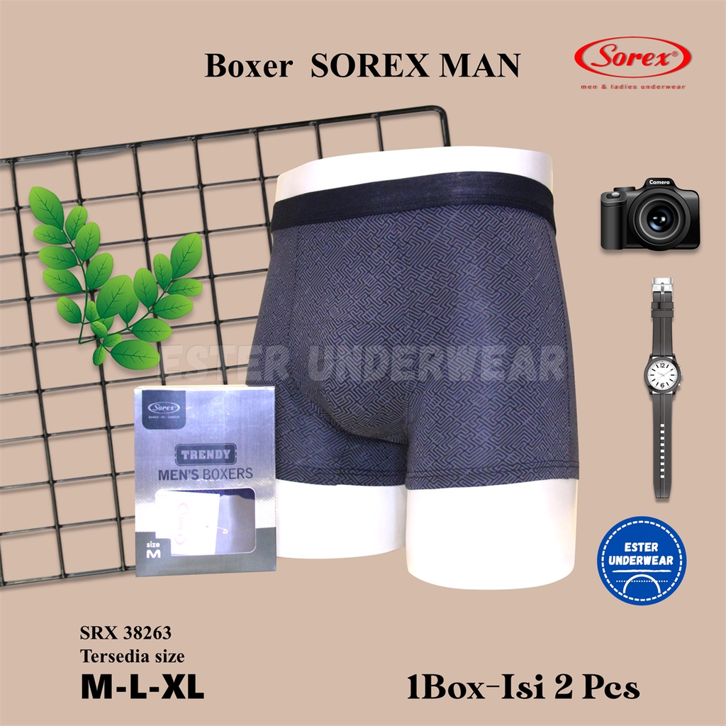 SOREX Pria Celana Boxer SRX 38263 1 Box Isi 2Pcs