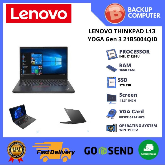 LAPTOP THINKPAD L13 YOGA Gen 3 21B5004QID i7-1255U
