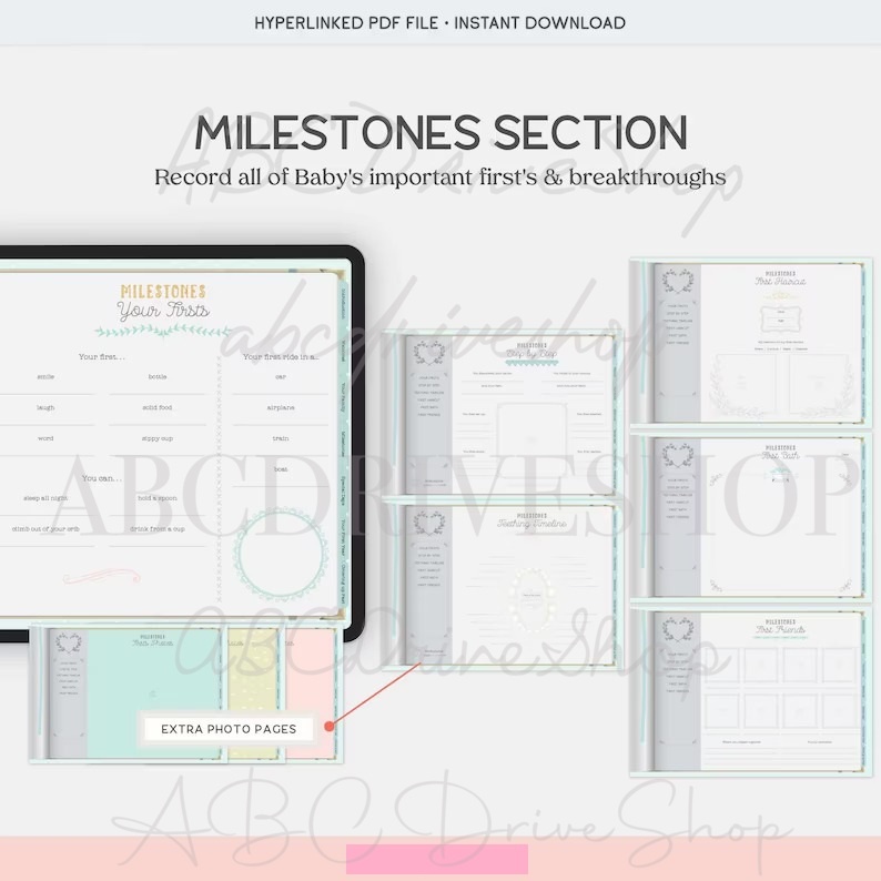 Digital Planner &amp; Journal - Baby's First Year Memory Journal