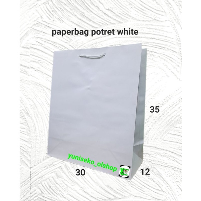 

paperbag shopping potret white (30×12×35)