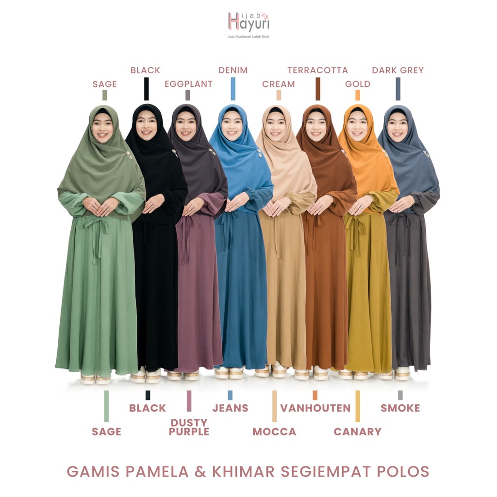 HIJAB HAYURI GAMIS PAMELA ORIGINAL BAHAN CRINCLE AIRFLOW