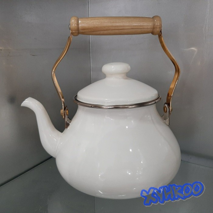 Cerek / Ceret / Teko Enamel 25F Putih White