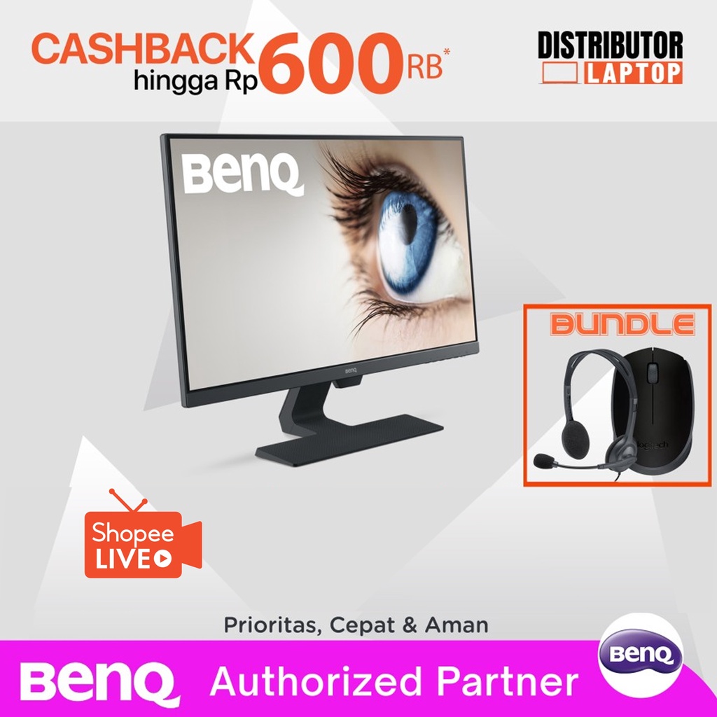 MONITOR BENQ GW2780 / IPS 27 INCH FHD / 5ms 60Hz / Speaker DP VGA HDMI VESA - CICILAN 0%