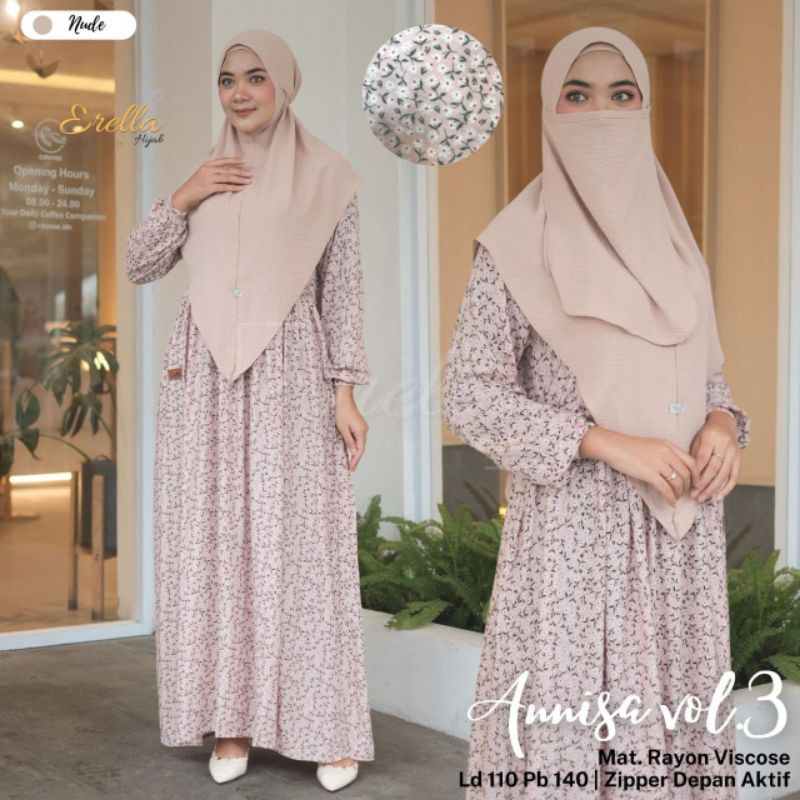 ANNISA Vol.2.3 SYARI SET ORI ERELLA | Set Gamis+Khimar