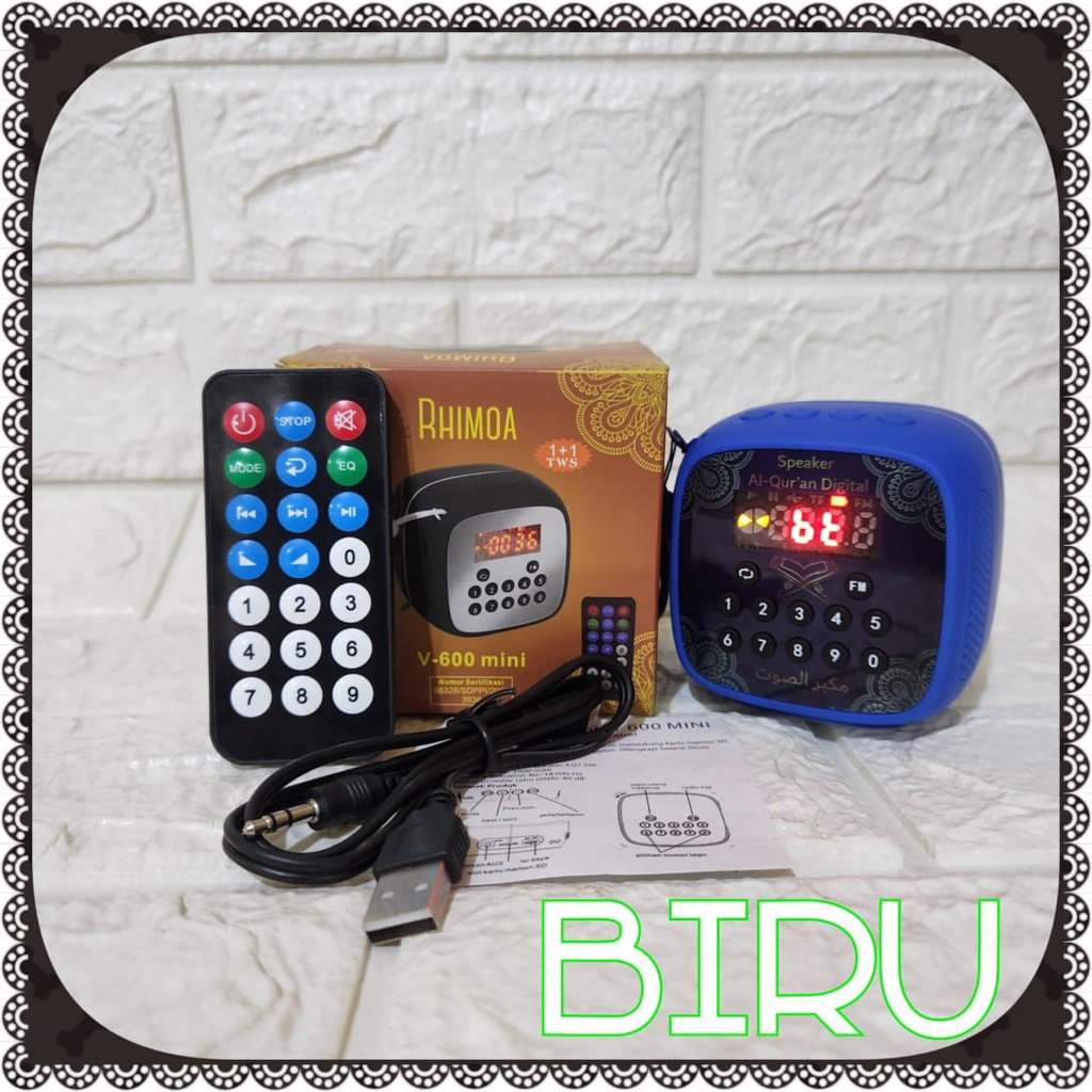 SPEAKER AL QURAN 30 JUZ/RHIMOA V-600/V600+REMOTE16gb full