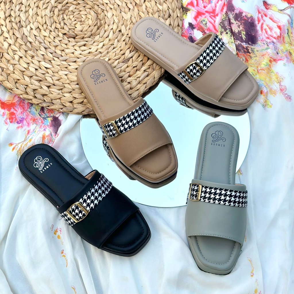 SARMER DIOLA FLAT SPON - Sandal Wanita