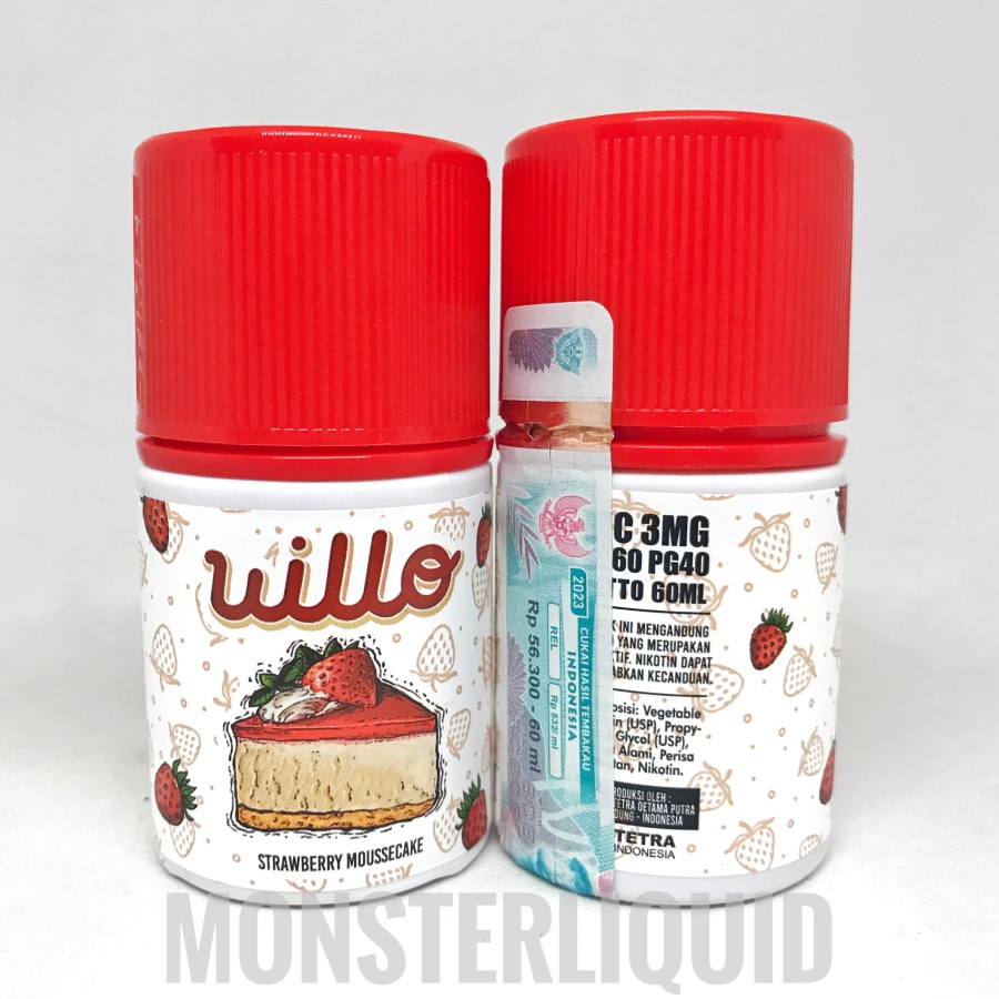 WILLO STRAWBERRY MOUSSCAKE BY TETRA X VAPEON 3MG 60ML