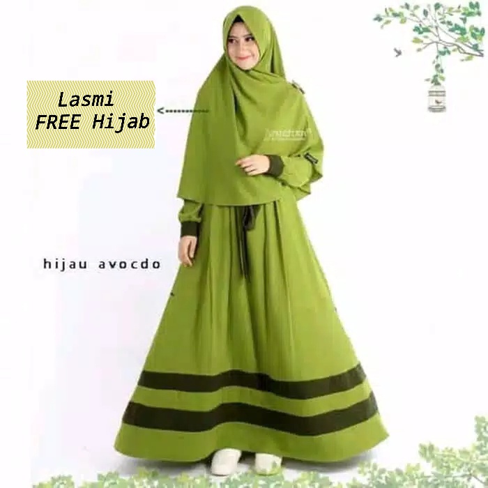 Lasminah Set FREE HIJAB/KHIMAR - GAMIS DRESS BAJU SYARI BUSUI FASHION MUSLIM WANITA KEKINIAN KONDANG