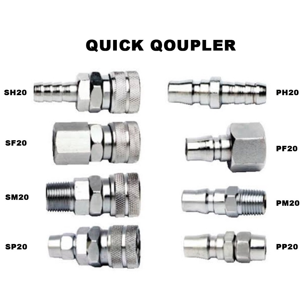 Quick Coupler PP20 PM20 SP20 PF20 SH20 SM20 XENON / Coupling Sambungan Selang Angin Coupler XENON