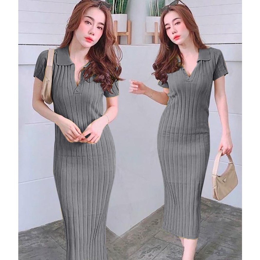 Dress Tifula - Longdress Rajut Wanita Terbaru/Dress rajut press body