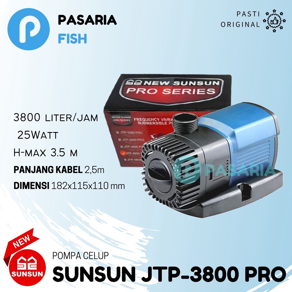 NEW SUNSUN PRO JTP3800/JTP 3800 Pompa/Pumpa Celup Kolam Ikan Rendah Daya