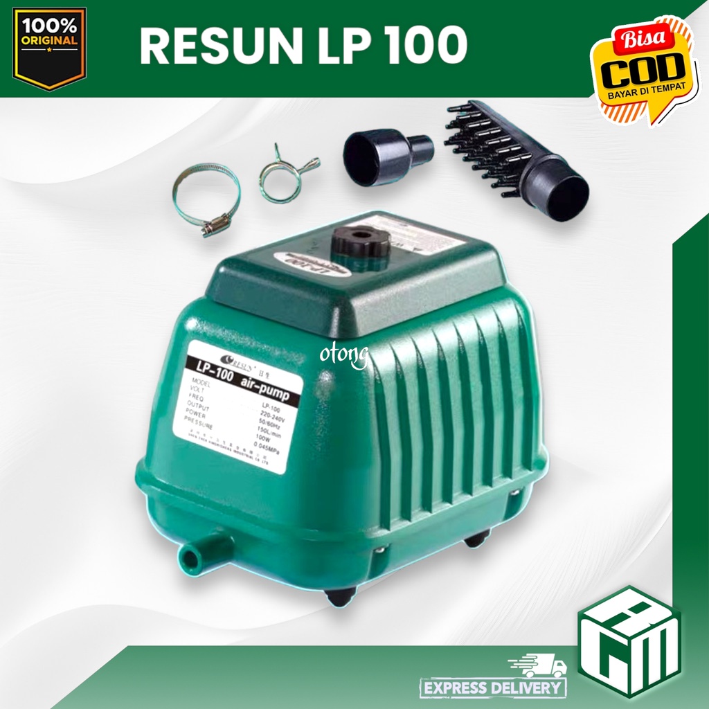 RESUN LP100 LP 100 Air pump aerator mesin pompa udara aquarium kolam