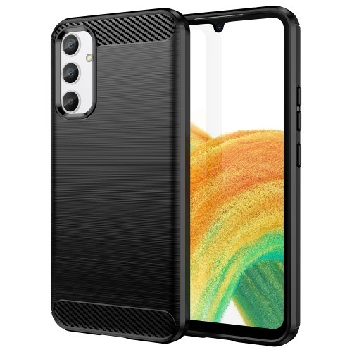 SAMSUNG A34 5G / A54 5G COVER SOFT CASE BRUSHED CARBON BLACK SILIKON SOFTCASE